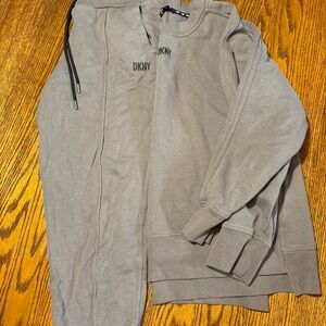 DKNY Women's Taupe Sweatpant and Sweatshirt Matching Set Size Medium